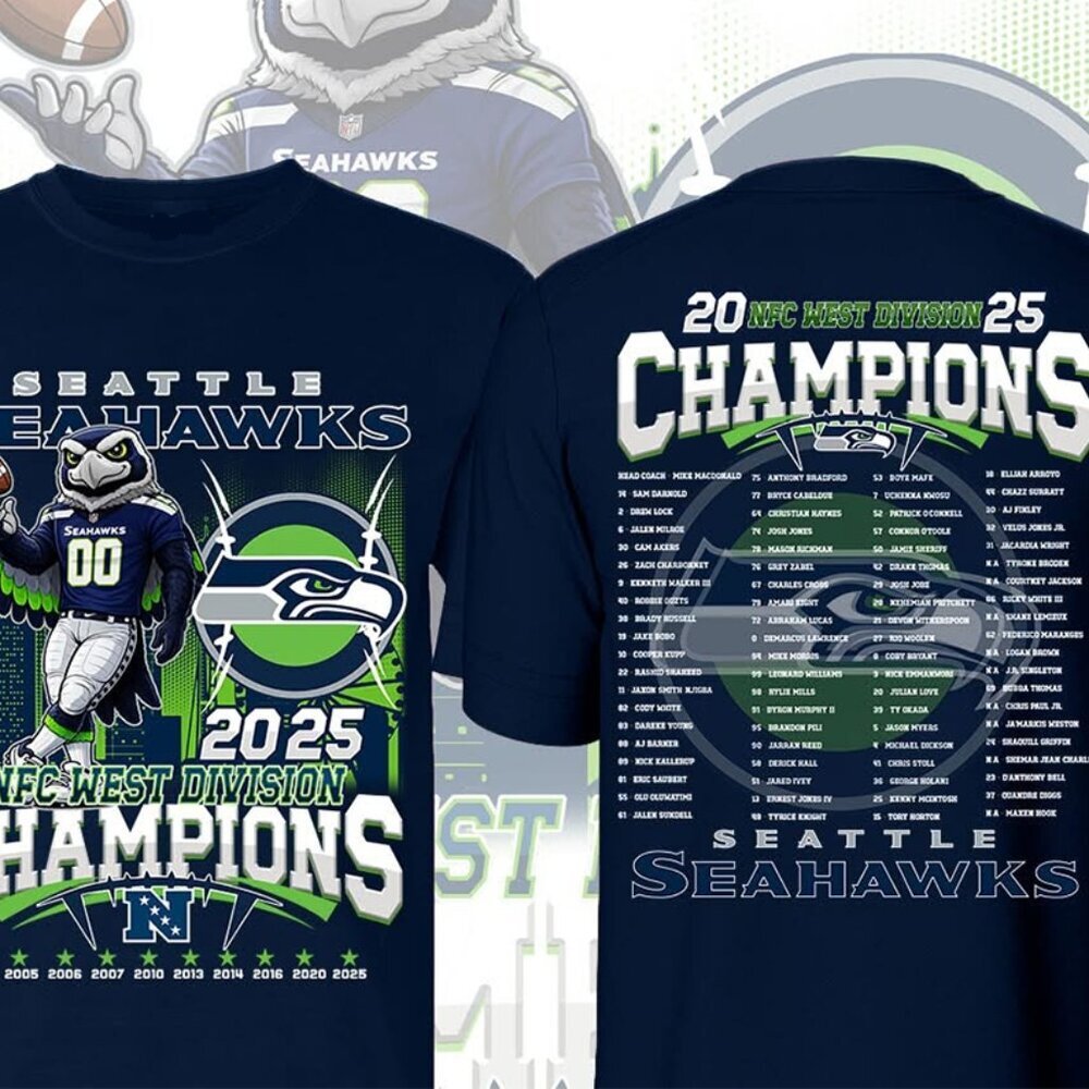 Seattle Seahawks 2025 Nfc West Division Champions Shirt 2026 Nfl Fan Apparel 91
